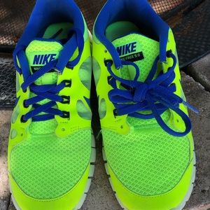 Nike Free Runs 5.0 Neon yellow + blue